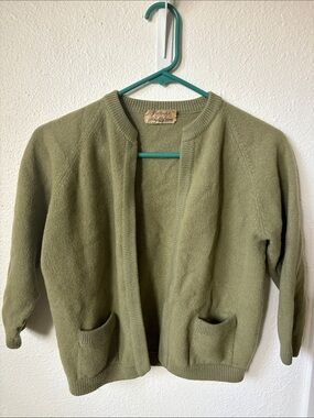 Kids Cashmere Olive/Lime Cardigan